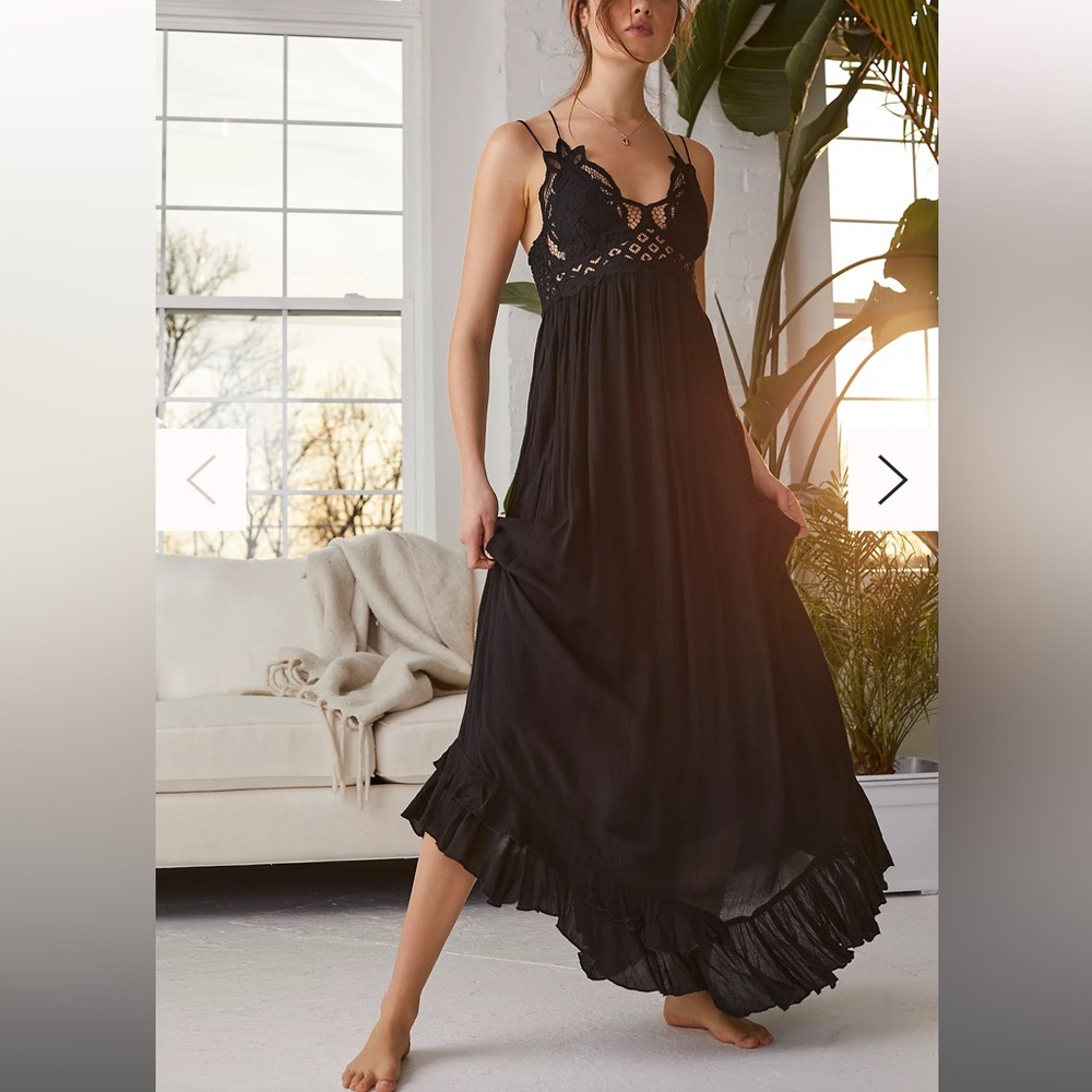 Free People Adella Slip Dress Black Size small